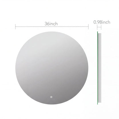 30"-42" Round LED Bathroom Mirror with Sensor Switch, Dimmable Backlit Anti-Fog Vanity Mirror