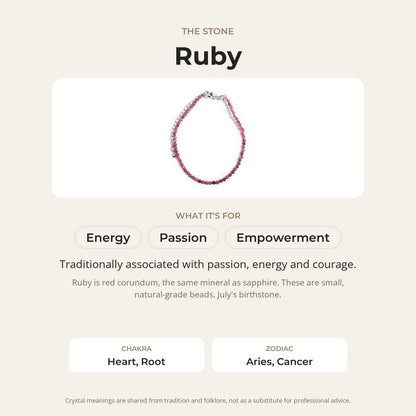 Ruby Bracelet - 2-3mm
