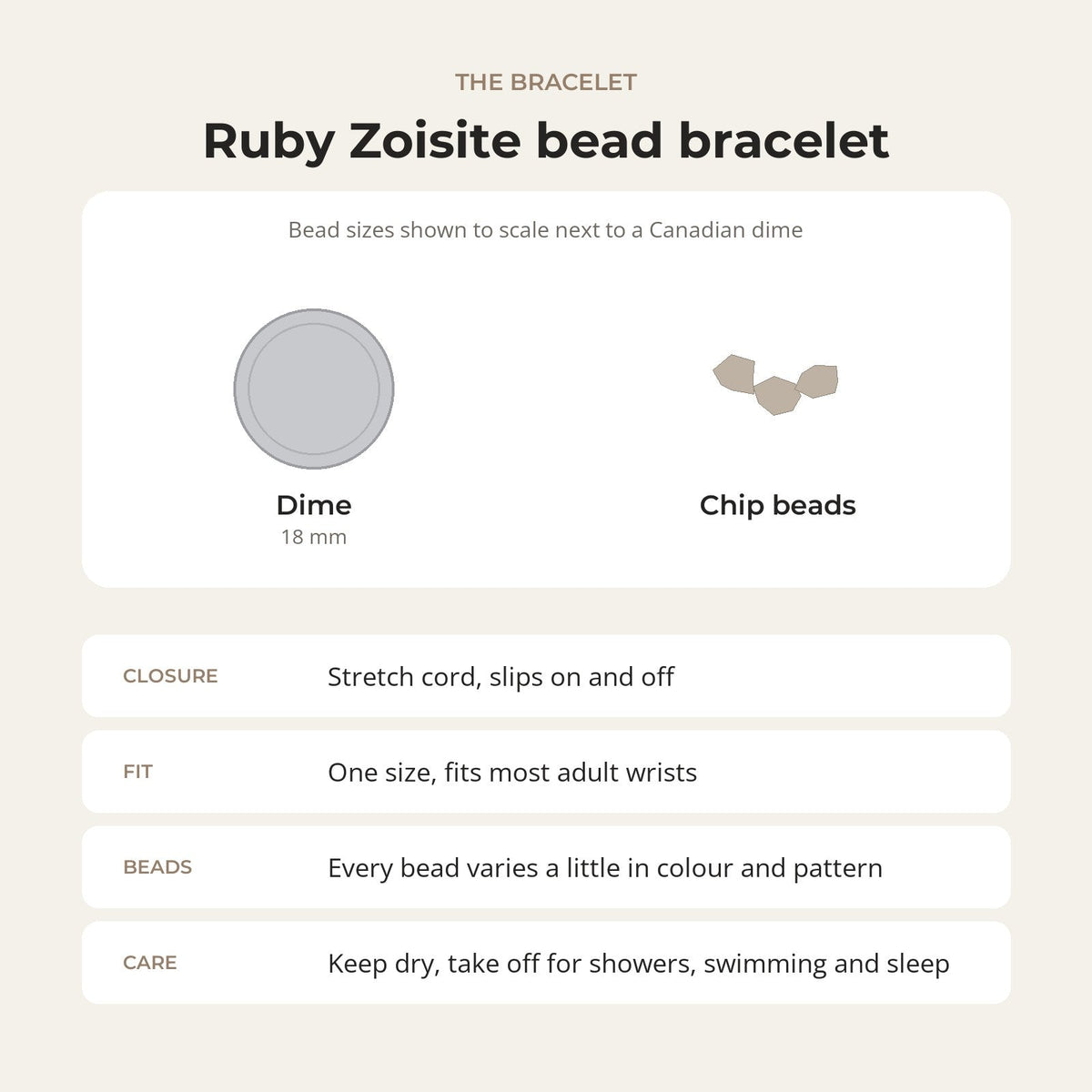 Ruby Zoisite Chip Bracelet