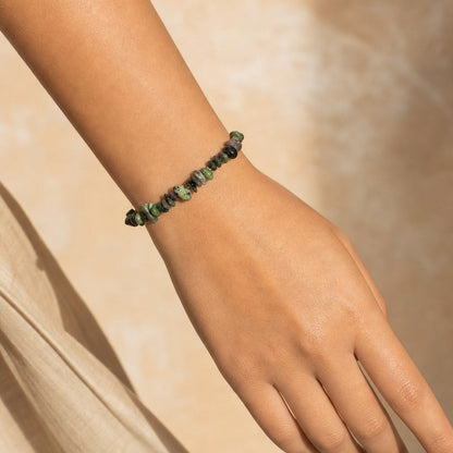 Ruby Zoisite Chip Bracelet