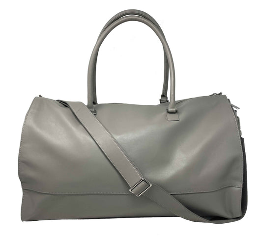 Grand Sac de Voyage-Housse en Cuir Véritable Gris, Frederick