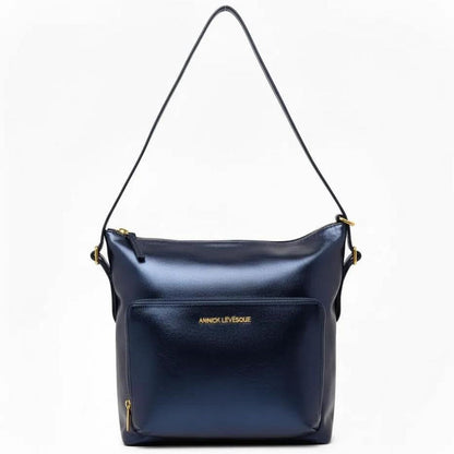 Sac à main en Cuir Transformable Bleu Marine, Alexandra