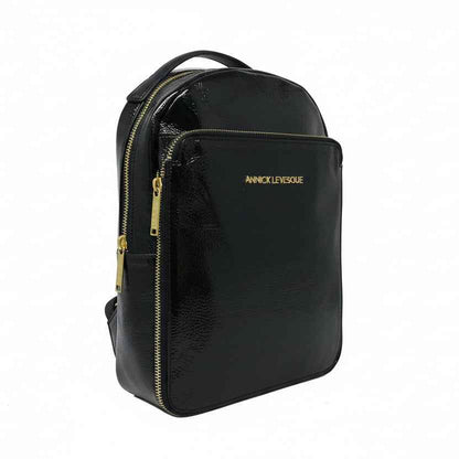 Sac à dos en cuir Noir Patin Souple, Alice