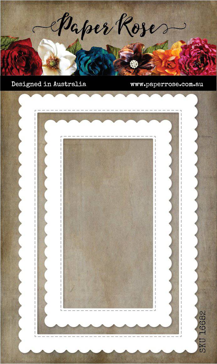 Scalloped Rectangle Frames Metal Cutting Die 16682