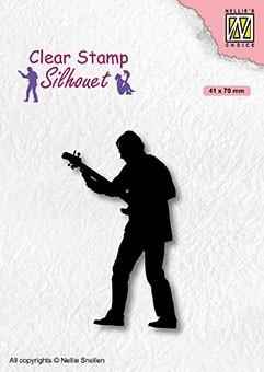 Nellie's Choice Clear Stamp Silhouette Teenagers Series Guitar Player