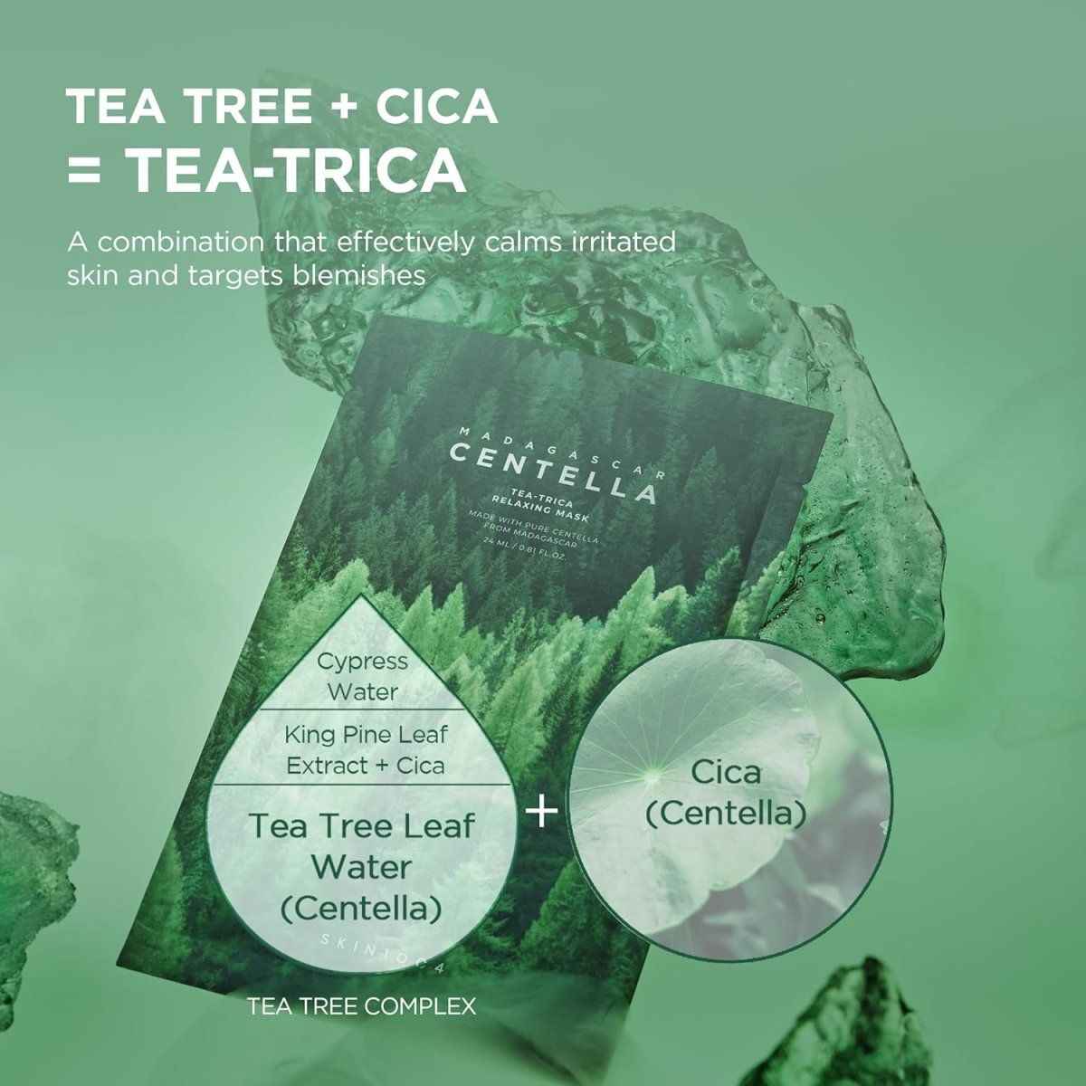 SKIN1004 Madagascar Centella Tea-Trica Relaxing Mask 24ml - 5 Masks