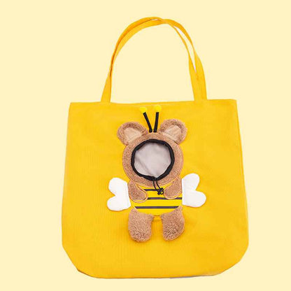 Pet Cartoon Style Diagonal Canvas Cat Soft-Sided Carrier