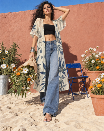 Soft Sativa Mesh Short-Sleeve Cardigan