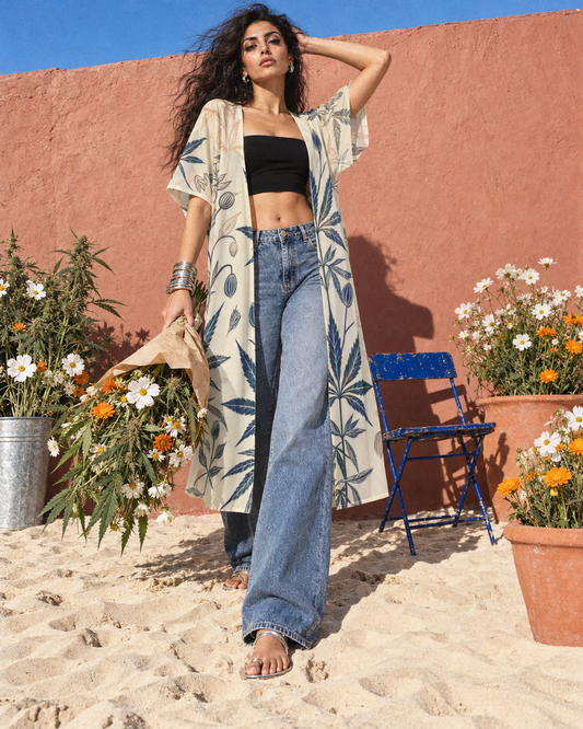 Soft Sativa Mesh Short-Sleeve Cardigan