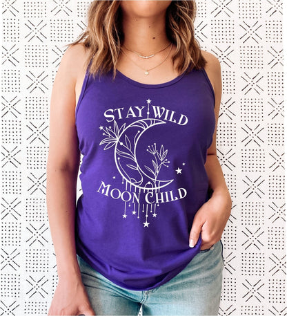 Stay Wild Moon Child Racerback Tank Top