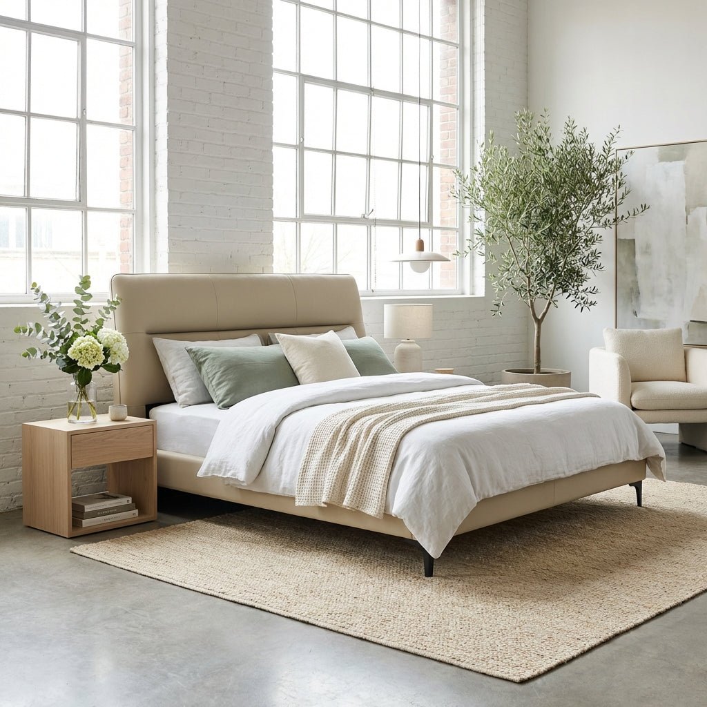 Haven Premium Faux Leather Platform Bed