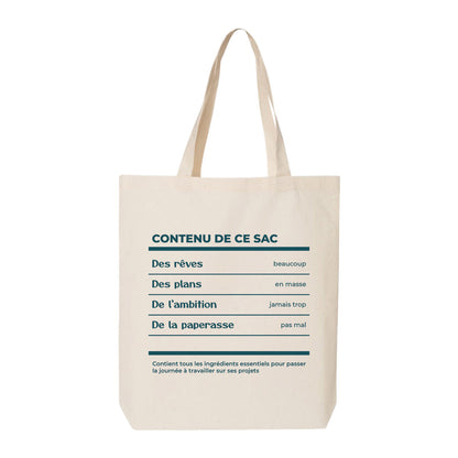 Tote bag "Projets" imprimé