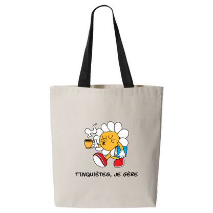 Tote bag "T'inquètes, je gère" imprimé
