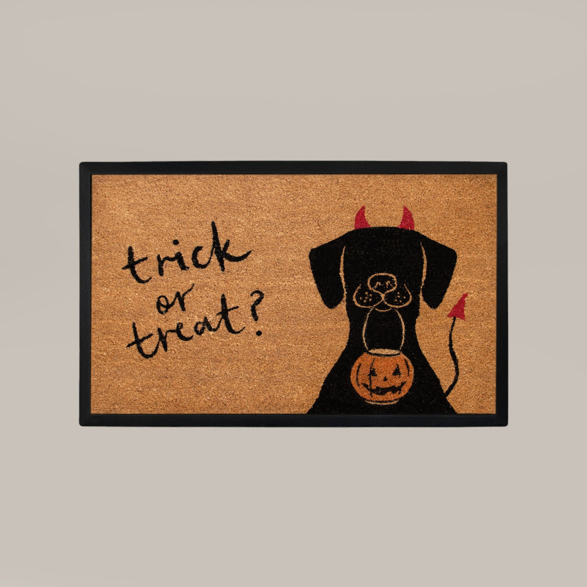 trick or treat+dog rectangular doormat set