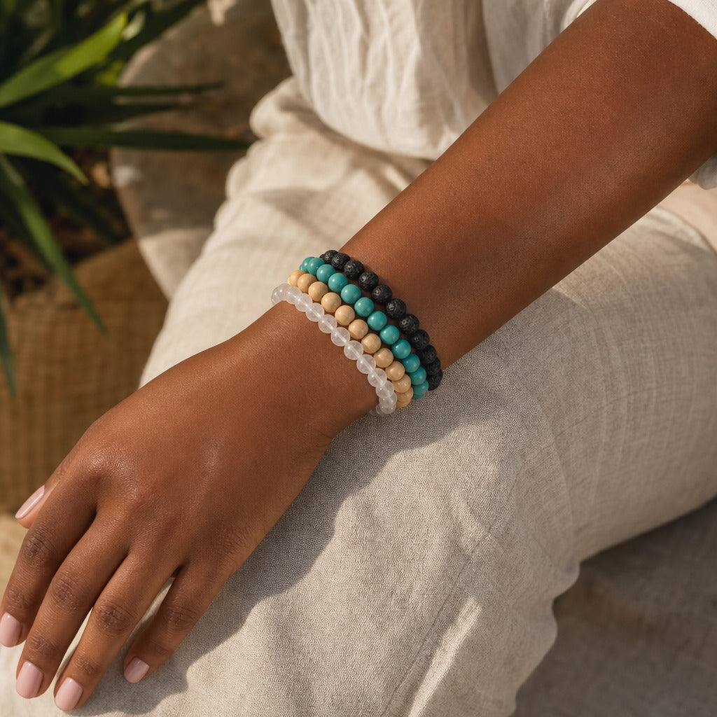 Turquoise Round Bracelet - 8mm (Enhanced)