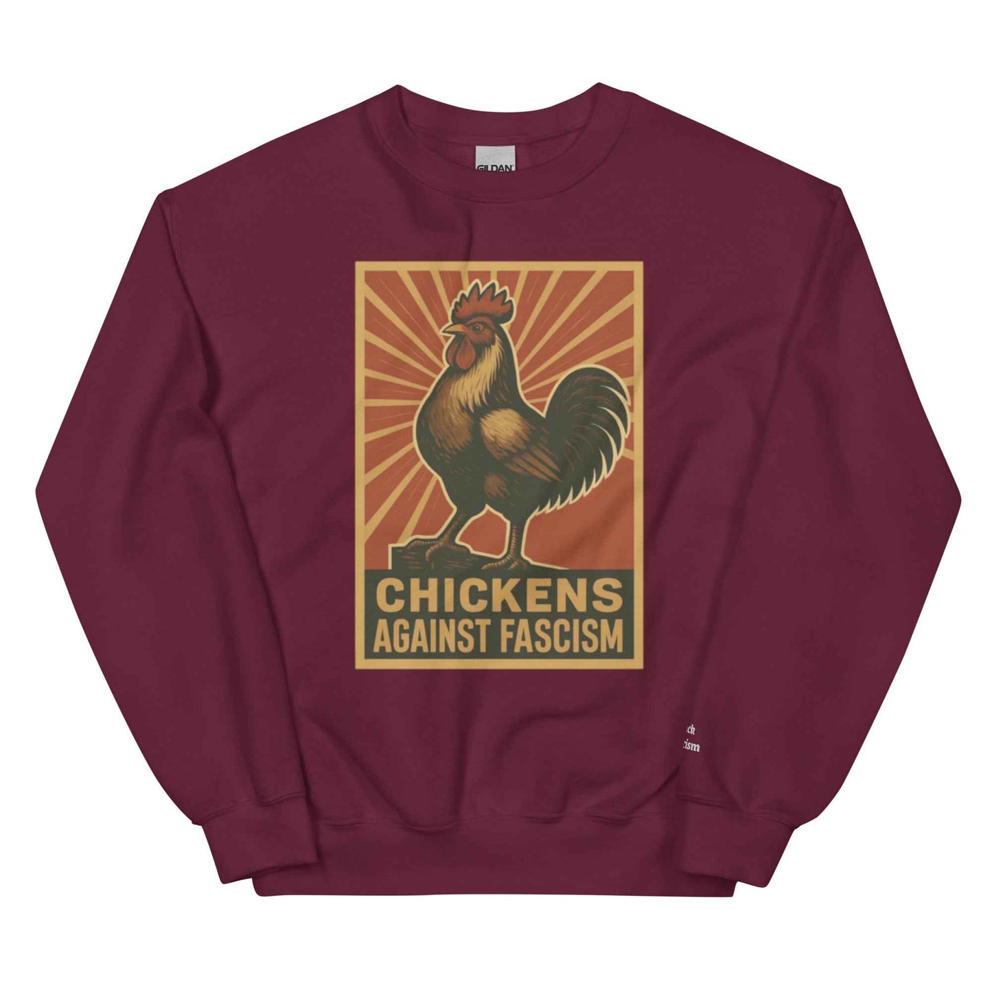 Retro Chickens Against Fascism Unisex Sweatshirt