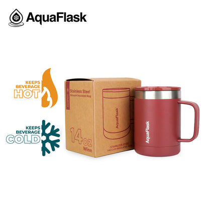 Aquaflask Thermobecher isoliert mit Deckel und Henkel 415ml (14 oz)