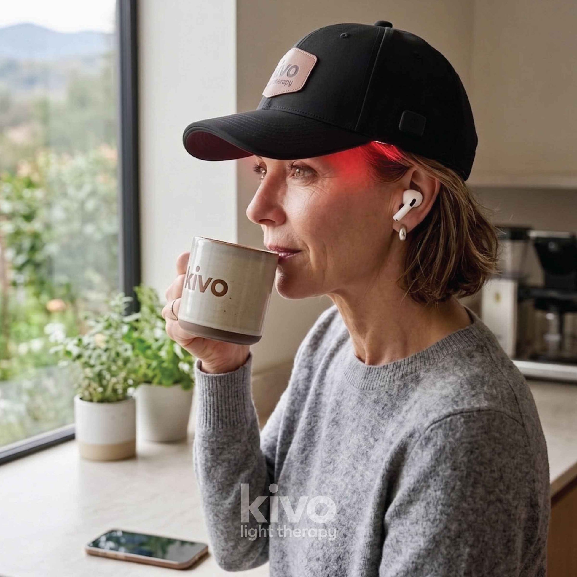 Kivo Red & Near-Infrared LED Therapy Cap - Portable & Battery-Powered